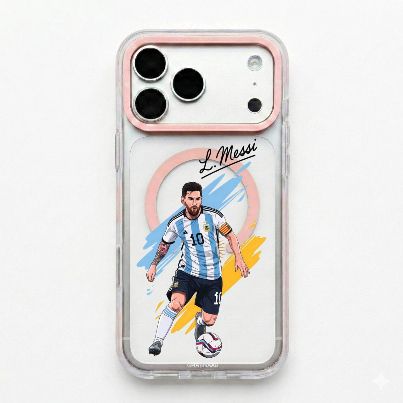 قاب لیونل مسی Lionel Messi با مگ سیف قاب ناب ghabnaab آیفون
